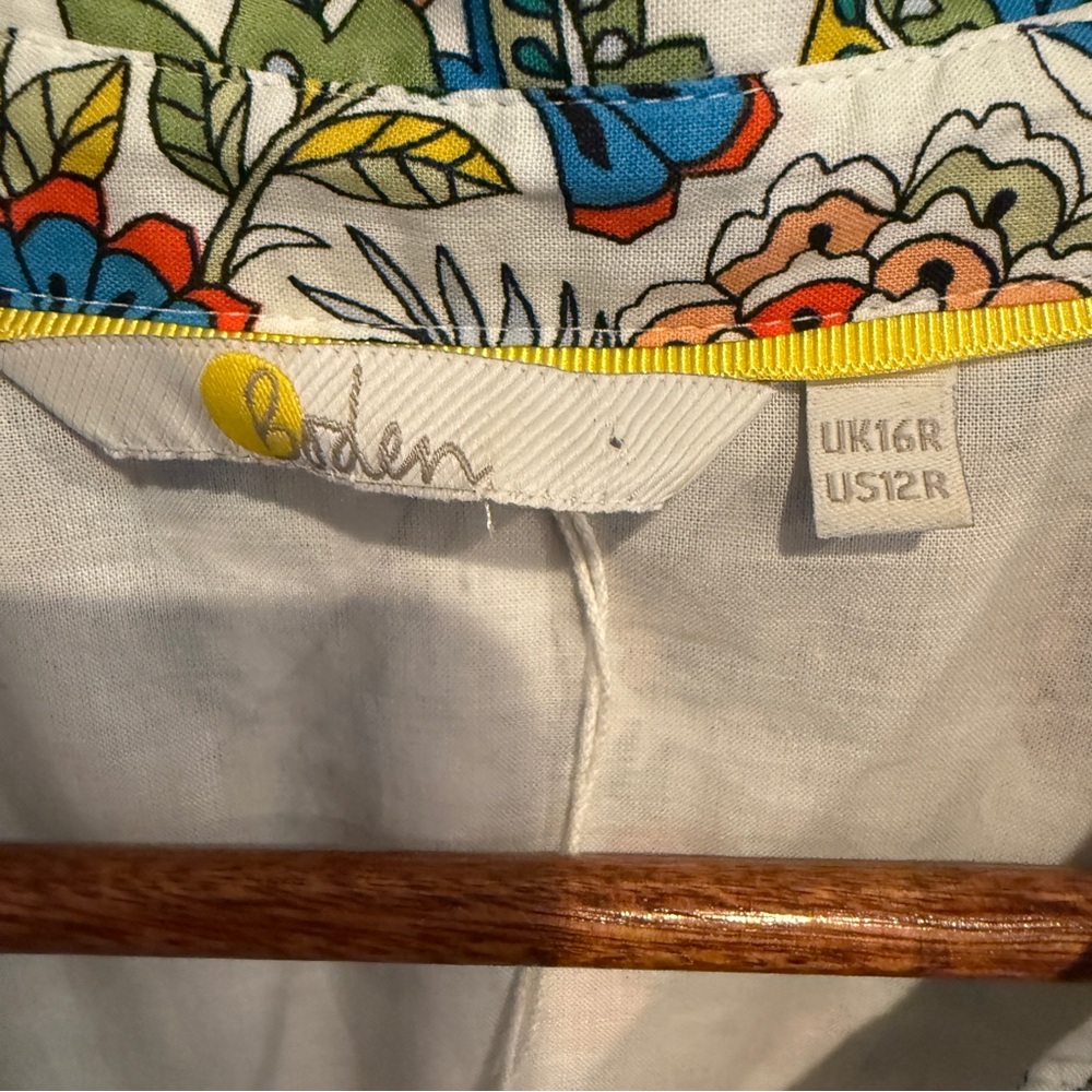 Boden Kitty Midi Long Sleeve Button-up Shirtdress In Ivory Lemon Fizz - Picture 3 of 6